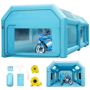 VEVOR 6x3x2,5m Aufblasbare Zelt Auto Lackierkabine Sprühkabine Campingzelt Blau - Bild 1 von 12
