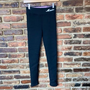 Menaic Black Purple Faux Fur Fuzzy Lined Leggings Girls Youth Size Large - Picture 1 of 5
