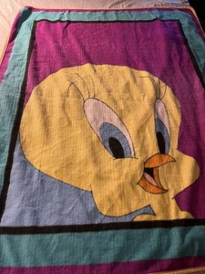 Vintage Rare 1996 Warner brothers tweety Bird Throw Blanket 48x60 Collectible - Picture 1 of 6