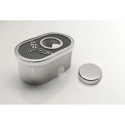 Cubierta de cilindro maestro ACC azul CF banderas cruzadas incrustaciones para Chevy Corvette 05-08 Foto 1 de 4