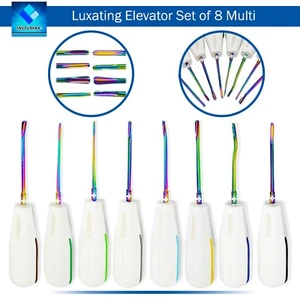 Set Of 8 Luxating Root Elevators Multi Oral Surgery Tooth Extracting Tools NEW - Picture 1 of 9