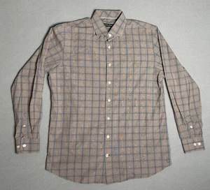 Bobby Jones Golf Button Down Shirt Men Size Large Beige Plaid EC #0800 - Picture 1 of 10