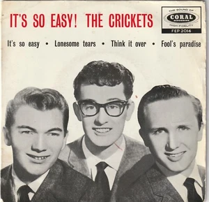 THE CRICKETS WITH BUDDY HOLLY IT'S SO EASY EP Tri Centre NICE COPY - Picture 1 of 4