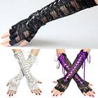 Punk Gothic Mittens Fingerless Night Club Long Lace Gloves Halloween Gloves