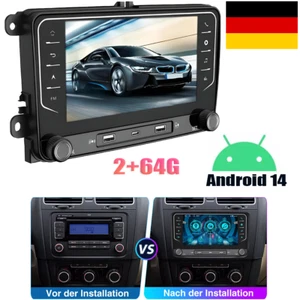 Für Golf 5 6 Plus Touran Caddy Jetta Autoradio Android 14 Carplay GPS NAVI 64G - Bild 1 von 10