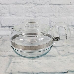 Vintage Pyrex 8446-B 6 Cup Flameware Glass Tea Pot With Lid