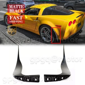 For Chevy Corvette C6 Z06 ZR1 2005-2013 Matte Black Rear Splash Guards Mud Flaps - Picture 1 of 7