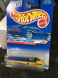 Hot Wheels 1998 First Editions 23/40 • SOLAR EAGLE III • Collector #650 • Yellow - Picture 1 of 2