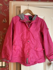 Girls Rain Jacket with Hood in Fushia Size 16 - Picture 1 of 12