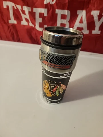 CHICAGO BLACKHAWKS TUMBLER COFFEE GREAT AMERICAN TEXAS 16 Ounces Cover