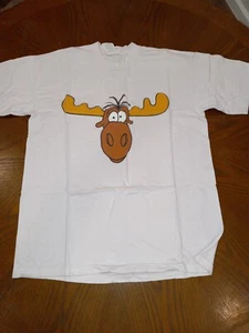 Vintage Single Stitch Bullwinkle T-Shirt Medium 1990s Rocky And Bullwinkle Show - Picture 1 of 2