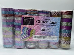 Premium Glitter 130 Rolls Washi Tape Decorative Craft New DIY - Picture 1 of 8