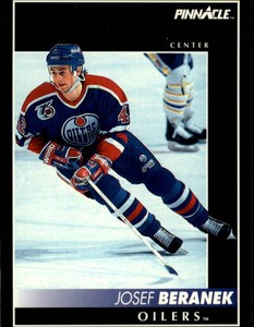 1992-93 Pinnacle Oilers Hockey Card #208 Josef Beranek