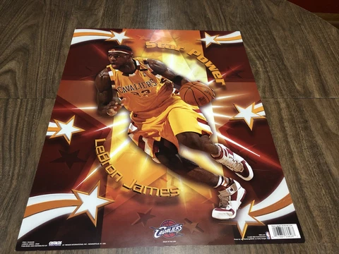 Lebron James Cleveland Cavaliers 2005 Hardwood Classics 70s Uni 20x16” Poster Cover