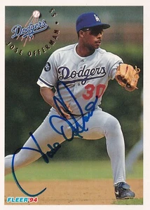 JOSE OFFERMAN SIGNED AUTO'D 1994 FLEER CARD #519 RED SOX LA DODGERS ROYALS - Picture 1 of 3