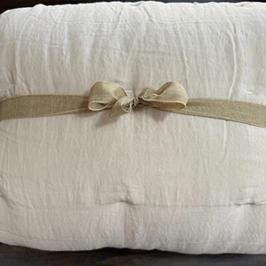 POTTERY BARN BELGIAN FLAX LINEN COMFORTER, FULL/QUEEN ~ FLAX - Picture 1 of 8