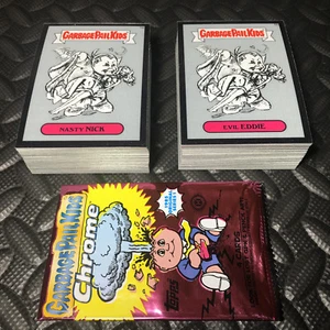 GARBAGE PAIL KIDS CHROME 1 COMPLETE 82-CARD PENCIL ART SET +WRAPPER 2013 - Picture 1 of 1