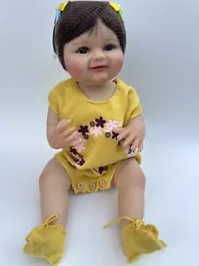 Realistic Reborn Toddler Baby Doll 21", Cute Chubby Face, with Yellow Outfit - Picture 1 of 11