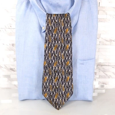 Галстук мужской черный шелк ар-деко моды классный вечеринки галстук Италия ENRICO COVERI - Изображение 1 из 4