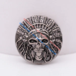 10X 35mm Ethnic South leathercraft Conchos Indian Chief Head Dress Rivetback - Picture 1 of 12