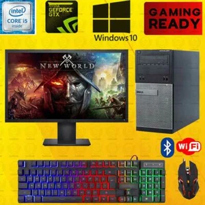 New World Dell i5 Gaming Desktop PC Computer SSD Nvidia GT1030 Win 10 8GB - Picture 1 of 7
