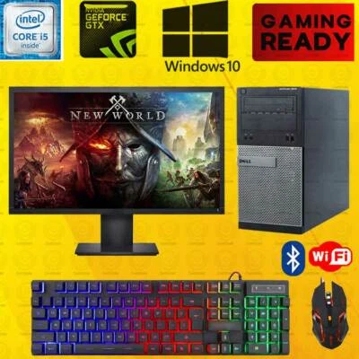 New World Dell i5 Gaming Desktop PC Computer SSD Nvidia GT1030 Win 10 8GB  - Image 1 of 4
