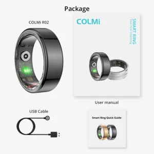 R02 Smart Ring, Titanium Steel Shell, Health Monitor, IP68 & 5ATM Waterproof - Picture 1 of 12