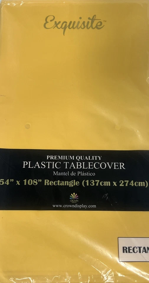 Exquisito mantel rectangular de plástico amarillo  Foto 1 de 1