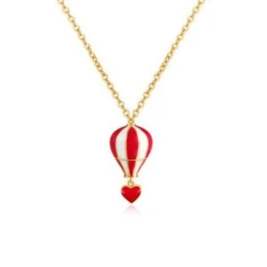Collana Ciondolo Palloncino ad Aria Calda - Ciondolo Cuore Rosso Catena Ciondoli Amore Collane - Foto 1 di 12