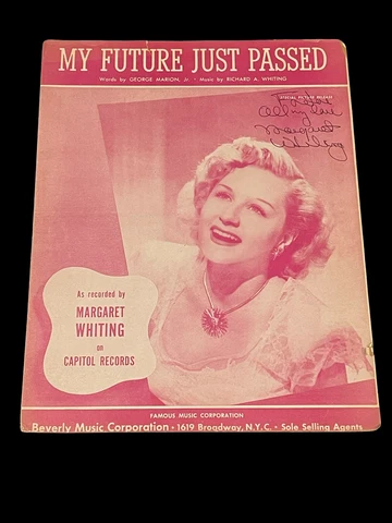 Margaret Whiting Jazz My Future Just Passed Signed Autograph Sheet Music Photo Cover