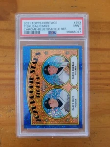 2021 Topps Heritage #253 Blue Sparkle Refractor Tarik Skubal Rookie PSA 9 Mint - Picture 1 of 1