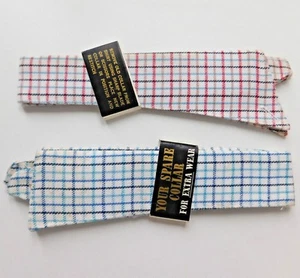 Vintage replacement shirt collar size 15 check UNUSED sew-on incl. Button down - Picture 1 of 8