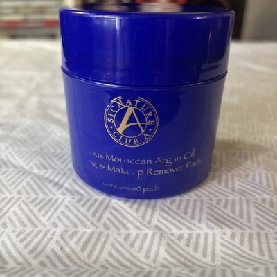 ~Signature Club ARGAN OIL Makeup Remover Cleansing Pads (60 Pads) Sealed - Image 1 of 4