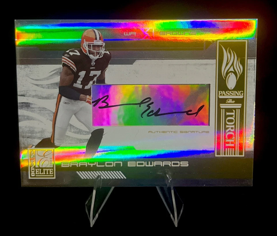 Donruss Elite Passing the Torch Braylon Edwards 2006 automático dorado #PT-3/99 Browns Foto 1 de 3