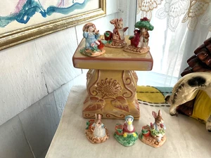 VINTAGE 1993 SCHMID SET 6 MINI KERZENSTÄNDER MÄUSE HASEN KATZE - Bild 1 von 4