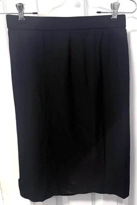 Vintage Women's DONNA KARAN NY Essentials Black 100% Wool Skirt - Size 8 - Image 1 of 2
