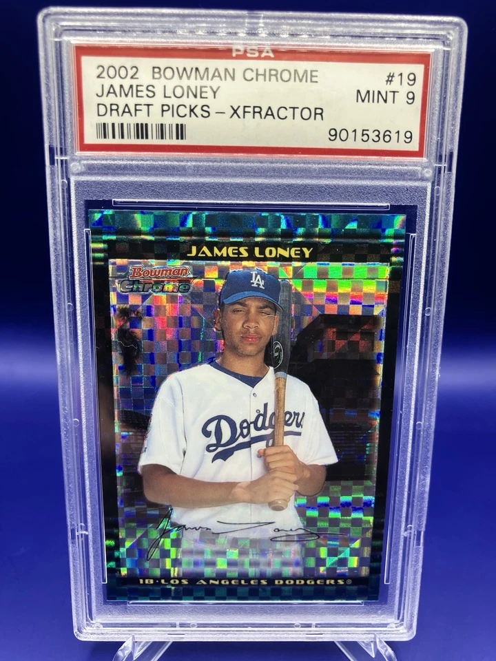 Bowman Chrome Draft Picks & Prospects 2002 James Loney Xfractor/150 Rookie RC Foto 1 de 2