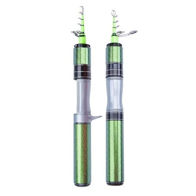 Caña de pescar telescópica portátil de alta fibra de carbono sensible caña de fundir giratoria Foto 1 de 4