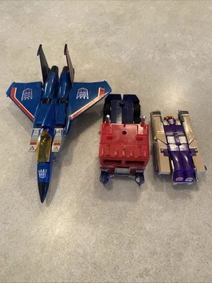 Transformers G1 Vintage Lot Of 3 Optimus Prime Blitzwing Thunder Cracker 1984 - Image 1 of 4