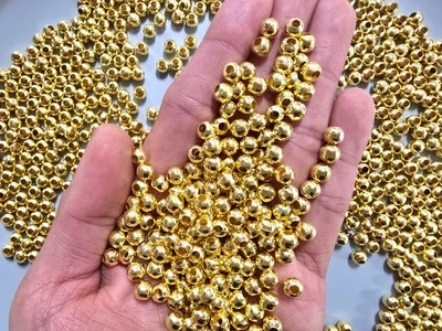 1000 PIEZAS Cuentas de Oro Al Por Mayor a Granel 6 MM Llenas de Oro Cuentas Espaciadoras Sueltas Hágalo Usted Mismo Artesanía Foto 1 de 4