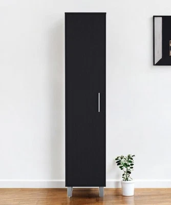 Despensa o gabinete de almacenamiento de madera negra 71" Foto 1 de 4