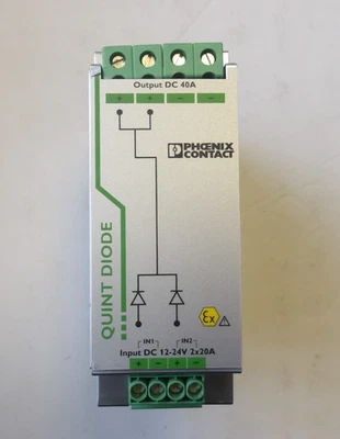 MÓDULO DE REDUNDANCIA PHOENIX CONTACT P/N: QUINT-DIODE/12-24DC/2X20/1X40 12-24VDC Foto 1 de 4