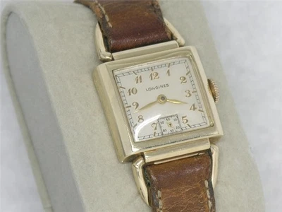 RARO RELOJ PULSERA LONGINES LONGINES DE 45 MM PARA HOMBRE LLENO DE ORO 10K, FIRMADO 4X, ¡FUNCIONANDO! Foto 1 de 4