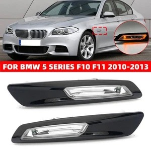 Left + Right Black Side Indicator Light For BMW 520d 530d 525d F10 F11 2010-2013 - Picture 1 of 9