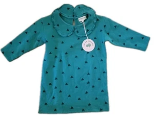 Crann Organic Cotton Sea Green Sweatshirt Dress Girls Size 5 NWT Sustainable - Picture 1 of 10