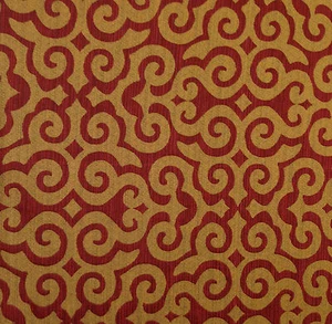 POLLACK ASSOCIATES SO ROCOCO CHERRIES JUBILEE RED GOLD HEAVY FABRIC BY THE YARD - Picture 1 of 5
