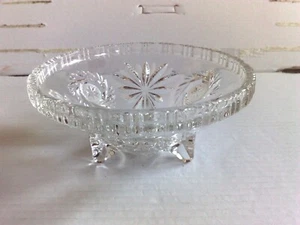 Glas Obst- / Dessert-/ Konfekt-/ Gebäck-/ Eisschale / Deko 17,5cm. geschliffen - Bild 1 von 4