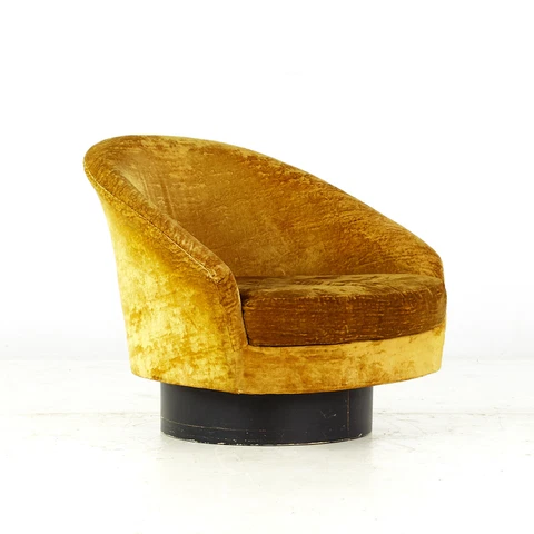Adrian Pearsall Style Mid Century Gold Swivel Lounge Chair Cover