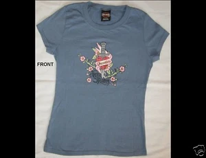 Harley Davidson T-Shirt Jamaica Motorrad Junior Größe L blau - Bild 1 von 2