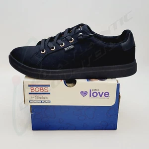 Skechers BOBS D'Vine Black Canvas Machine Washable Vegan Slip On Sneaker - Picture 1 of 11